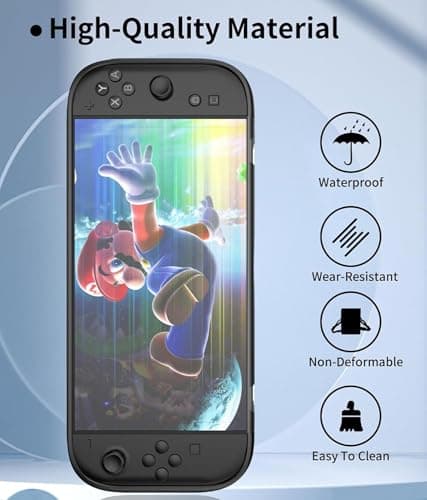 OIVO INDIA Hard Shock-Absorption Anti-Scratch Shell Full Protective Case Compatible with Nintendo Switch 2 2025 Dockable for Switch 2 TPU Protector Transparent Back Cover Skin Gaming (Black) 4