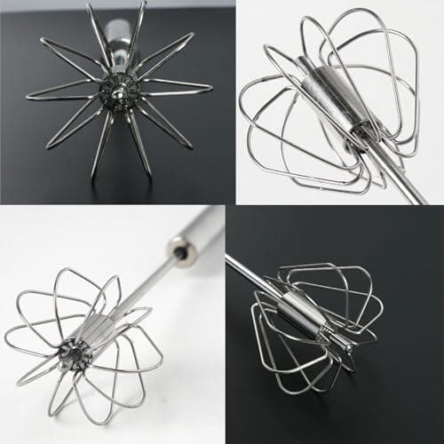 ugorka Big Stainless Steel Egg Whisk, Hand Push Rotary Whisk Blender (1 Pc / 35 Cm) 5