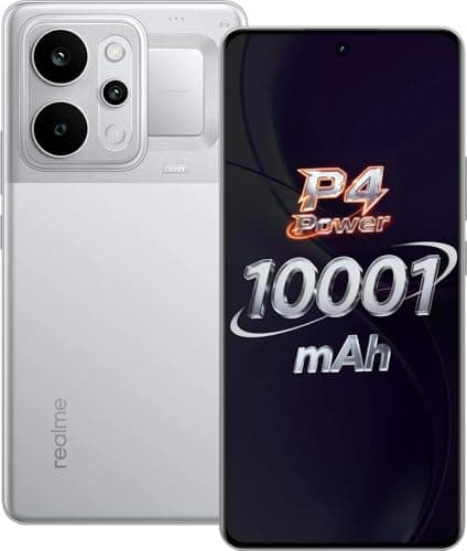 realme P4 Power 5G Smartphone, Trans Silver, 8GB RAM, 128GB Storage, 10001mAh Battery, 6.8 Inch Display, Triple Camera