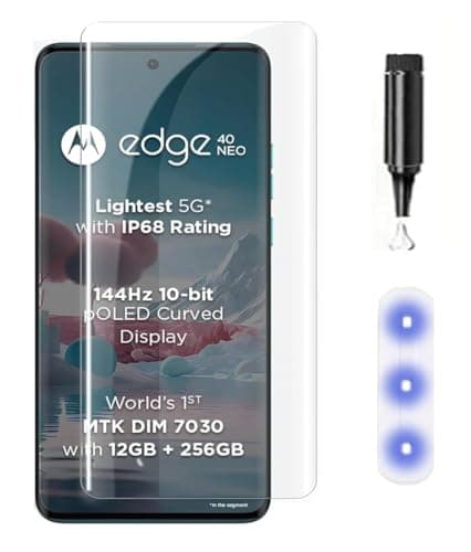 JGD PRODUCTS Adavnced Glue UV Curved Tempered Glass for Moto Edge 40, Edge 40 Neo | With HD clearity full curved edge protection and Installation Kit