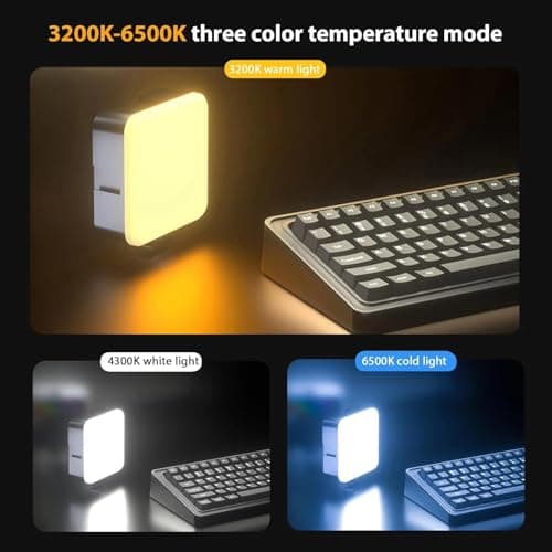 LED Pocket Video Mobile Light | Selfie, Video, Photography, Meeting, Lighting Dimmable & Rechargeable Type C, 3200K-6500K | LED Light for Computer, Tablet, Smartphone, DSLR Camera with Screen Clip 4