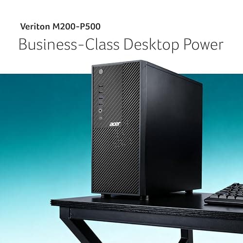 acer Veriton Desktop, AMD R3 5300G Processor,Integrated Radeon Graphics, 8 GB DDR4, 512 GB, Windows 11 Home, Black, 16L, M200-P500 2