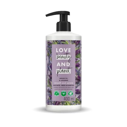 Love Beauty & Planet Argan Oil and Lavender Sulfate Free Smooth and Serene Shampoo|| No Parabens|| No Dyes|| 400ml