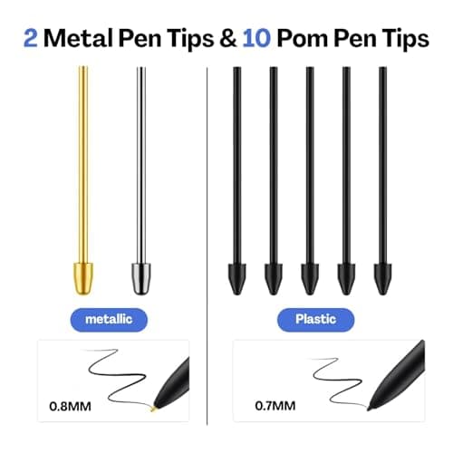 Flavizo Stylus Nib Replacement Set (12-Pack) | Metal Stylus Tips for Tablet Compatible with Galaxy Tab S10/S9/S7/S25/S24 Ultra | Universal Replacement Nibs for Smooth Writing & Drawing 2