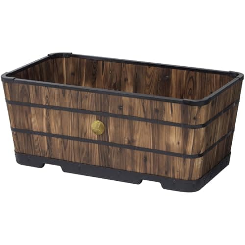 VegTrug Wood Trough Planter (Burnt Oak, Large), 1 Piece, 92 Cm X 50 Centimeters 2