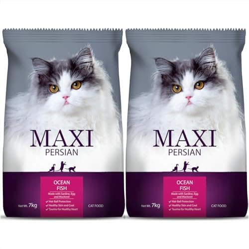 Maxi Persian All Life Stages Dry Cat Food 7kg + 7kg (Total 14kg Pack) | Complete Nutrition | Supports Skin & Coat Health | Taurine for Heart
