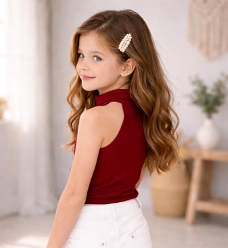 Ninas Baby Girls Solid Cotton Blend Dress Style T Shirt Top (1-2 Years, Maroon) 3