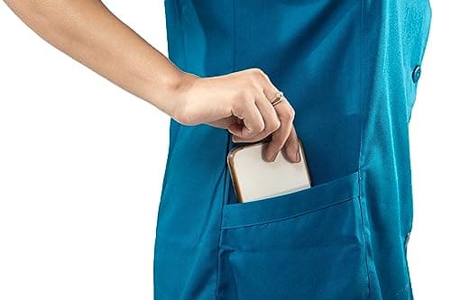 UNIFORM CRAFT Women's Polyester and Cotton Twill Nurse Uniform, Jazz Blue (S) 3