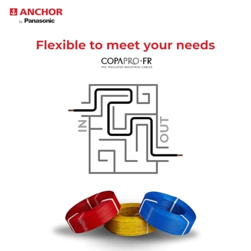 Anchor by Panasonic 1.5 mm COPAPro FR Electrical Wire, 90 Meter Fire Resistant Single Core PVC insulated Pure Copper Wire, Anti Rodent Anti Termite Flexible Wire for Connections (BLACK, 96139BK) 2