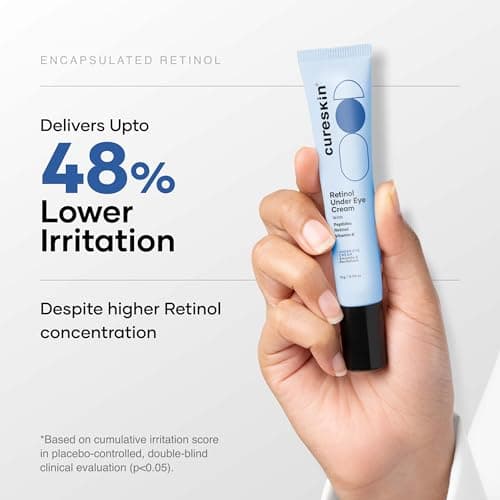 Cureskin Vitamin K + Retinol 01% Under Eye Cream | Reduces Dark Circles, Wrinkles & Fine Lines | With Peptides for Puffiness | For Women & Men | 15 g 4