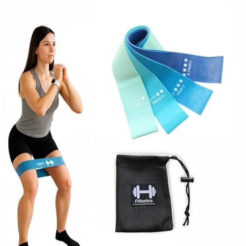 Fitlastics Resistance Loop Bands Set for Squats, Stretching, Strength Training Exercises, Hips & Glutes Heavy Workouts for Men & Women (Blue) ,Malaysian Latex