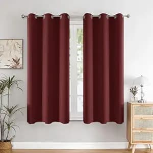 HOMEMONDE Window Curtains 5 Feet Single - Solid 98% Blackout Curtain for Living Room, Bedroom, Office, 60L Inch x 46 Inch - (Maroon, 152 x 118 CM)