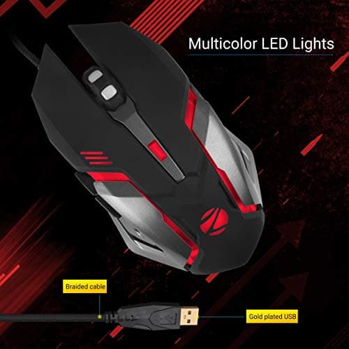 ZEBRONICS-Transformer-M with a High-Performance Gold-Plated USB Mouse: 6 Buttons, Multi-Color LED Lights,High-Resolution Sensor with max 3600 DPI, and DPI Switch(Black) 3