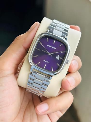 AMERICANVIBER AVM031CCK Matching Purple Dial Couple Watches with Date Function - Combo Gift Offer Analog Watch - for Men & Women 4
