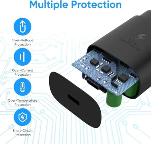 25W Charger for Samsung with Type-C to C Cable | Super Fast Charging for Galaxy S26/S25 Ultra, S24 FE, A56/A36/A16, M15/M17/M55 5G, F15/F55/Z Fold & S/A/M/F/Z Series Phones (Black) - BIS Certified 3