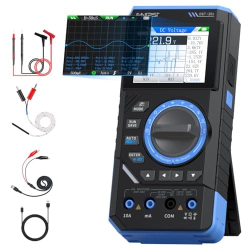 FNIRSI DST-201 3IN1 Digital Multimeter 19999 Counts TRMS, 1MHz Bandwidth Handheld Oscilloscope Multimeter DDS Generator, 5MSa/s Sample Rate, AC/DC Voltage Current Capacitor Resistor Diode By Skyking