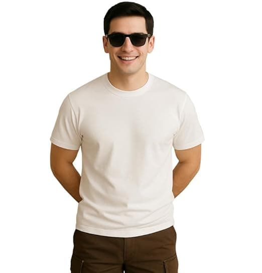 Sleepynuts Men's Regular Fit Round Neck Half Sleeves Solid Casual Wear T-Shirt