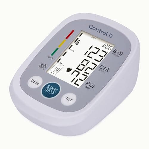 Control D Homely Smart Automatic Digital Blood Pressure Monitor Hypertension Indicator Upper Arm Portable BP Machine Power with USB-C Port