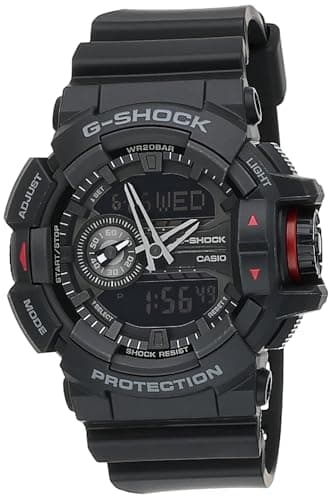 Casio G-Shock GA-400-1BHDR Black & Red Analog-Digital Dial Black Resin Strap Men's Watch Shock and 200M Water Resistant G566