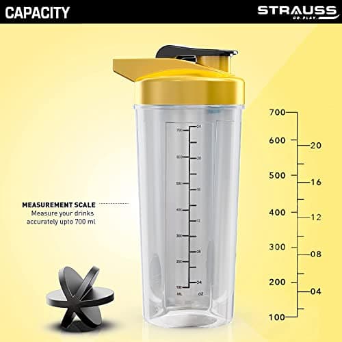 Strauss Energy Shaker Bottle, White Shade, (Yellow) 3