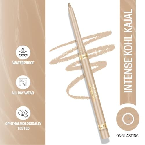 INSIGHT Intense Kohl Kajal Pencil - Nude | Matte Finish | All Day Wear | Waterproof | Single Stroke Application - (0.35 g) 2