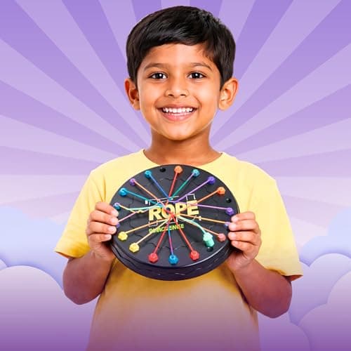 Wishluck Elastic Rope Puzzle Board Game for Kids & Adults – Brain Teaser Strategy Toy – Family Indoor Multiplayer Educational Game (Rope Challenge Puzzle)