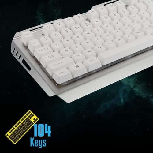 ZEBRONICS Transformer USB Gaming Keyboard & Mouse Combo,Braided Cable,Durable Al Body,Multimedia Keys & Gaming Mouse with 6 Buttons,Multi-Color LED Lights,High-Resolution Sensor with 3200 DPI(White) 5