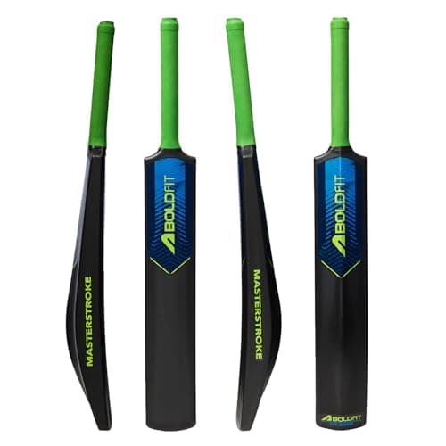 Boldfit MasterStroke Plastic Cricket Bat Full Size Durable Bats for Tennis & Wind Ball Lightweight Adult & Teen Tournament Match Bat, Blue- Size 6
