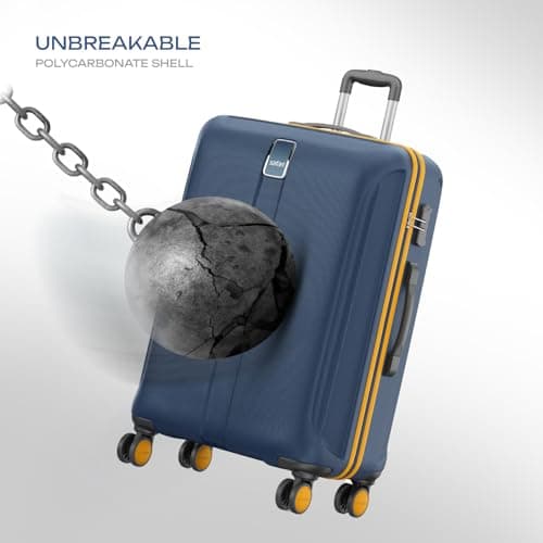 Safari Large Thorium Neo 8 Wheels 77 Cm Check-in Trolley Bag Hard Case Polycarbonate 360 Degree Wheeling System Luggage, Trolley Bags for Travel, Suitcase for Travel, Graphite Blue 2