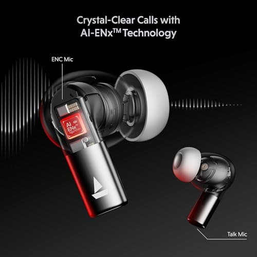 Boat Airdopes Ultra Pro, 100Hrs Battery, Dual Pairing, Spatial Audio,App Support, Fast Charge,4Mics ENx, v5.3 Bluetooth Earbuds, TWS Ear Buds Wireless Earphones with mic (Zinc White) 5