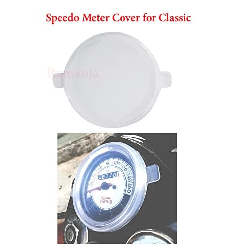 Ramanta Plastic Monsoon Kit for Classic Dashboard Screen Protector Speedometer Cover/Cap and Petrol Tank Cover Compatible with Classic 350/500 CC, BS-4 (Set of 3, Black and White) 5