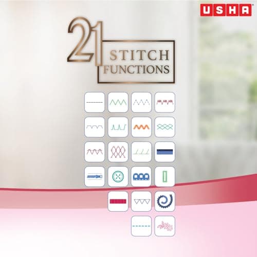 Usha Janome Allure Automatic Zig-Zag Electric Sewing Machine || 13 Built-In-Stitches || 21 Stitch Function (White) with complementary Sewing Lessons in Nine languages 2