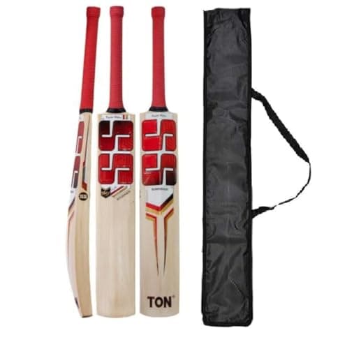 BA SPORTS Super Strock Popular Willow Cricket Bat Full Size Short Hand 33.5 Inch Designed for Precision with Bat Cover (RED)