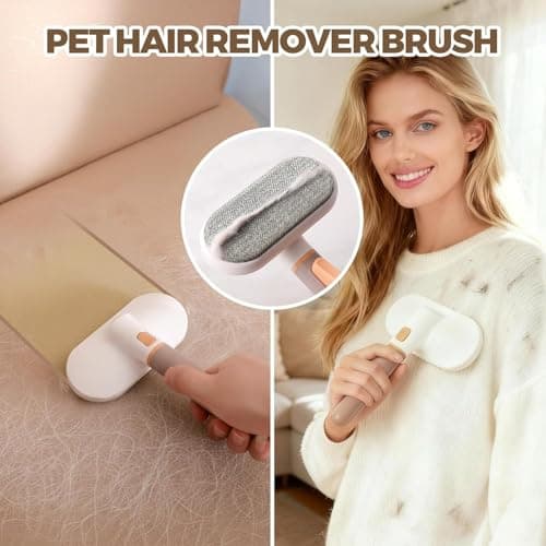 ZPCCOT 3 in 1 Self Cleaning Pet Grooming Brush for Dogs & Cats | Deshedding Slicker Hair Remover Comb | Skin Friendly Undercoat Massager | Non Slip Handle for Long & Short Hair Pets 5