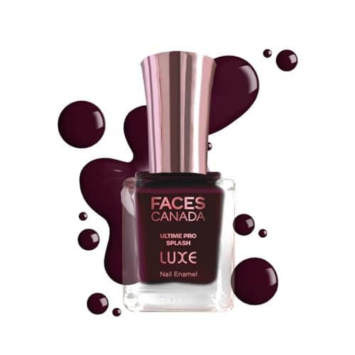 FACES CANADA Ultime Pro Splash Luxe Nail Enamel - Fine Wine (L60), 12ml | Glossy Finish | Quick Drying | Long Lasting | High Shine | Chip Defiant | Even-Finish | Vegan | Non-Toxic | Ethanol-Free