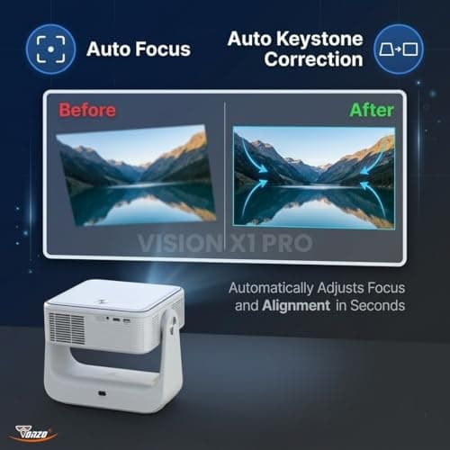 TONZO Vision X1 Pro Smart LED Projector | Native 1080P Full HD | 15000 Lumens | Android 14 | Auto Focus & Keystone Corretion | Dual WiFi Bluetooth | 10W Speaker | Home Theater, Office & Outdoor Use 5