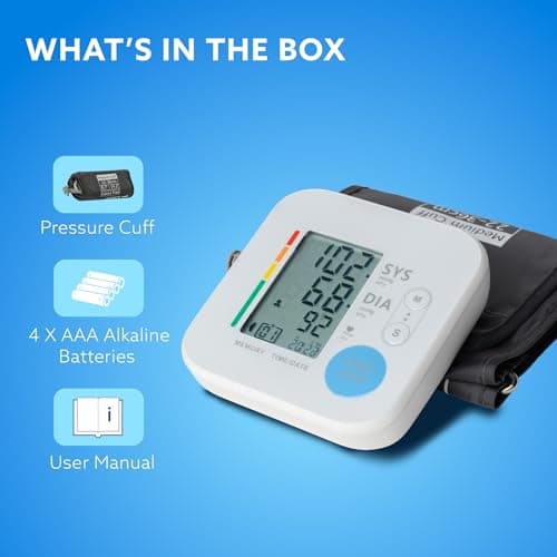 AGARO Automatic Portable Digital Blood Pressure Monitor for Home Use with Large LCD Display, Upper Arm Cuff, Accurate BP & Pulse Rate Monitoring, Memory Storage, Easy Key touch Operation 4