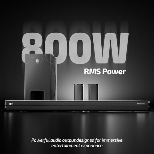 iBall Cinebar 560 800W Soundbar, True 5.1 CH, Dolby Audio, Wireless Subwoofer & Satellites, Triple Driver Audio, 20.32cm Subwoofer, BT v5.3, HDMI ARC, USB, AUX, LED Display, Wall Mountable, EQ Modes 2
