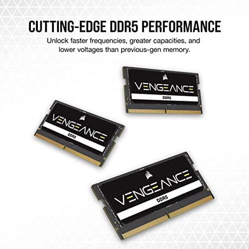 CORSAIR Vengeance SODIMM DDR5 RAM 16GB (2x8GB) 4800MHz CL40 Intel XMP iCUE Compatible Computer Memory - Black (CMSX16GX5M2A4800C40) 3