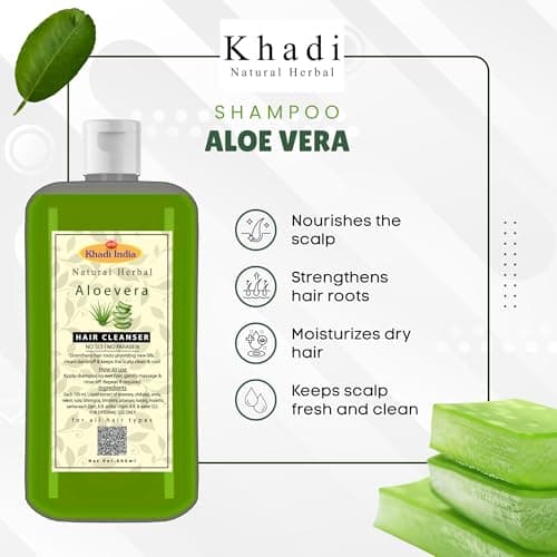 Khadi Natural Herbal Anti Dandruff Aloevera Shampoo 500ml For Healthy & Shiny Hair | Control Hair Fall With 7 Herbal Ingredients | Paraben & Sls Free Shampoo Ayurvedic Hair Cleanser For Women & Men 2