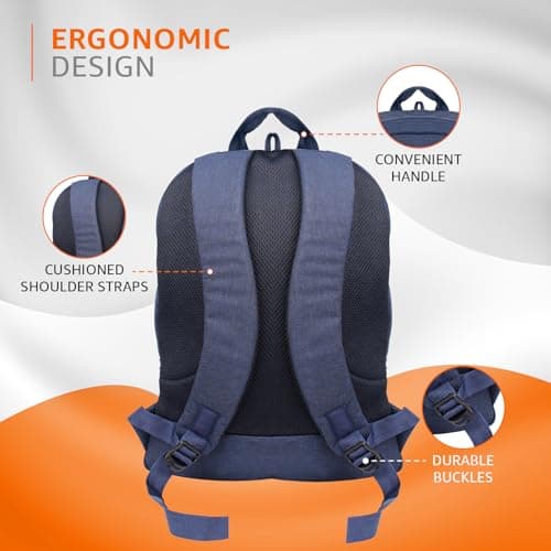 amazon basics Nylon Casual Standard 4 Compartment Backpack (11629-Wolf_Blu), 44 Litre, Blue 4