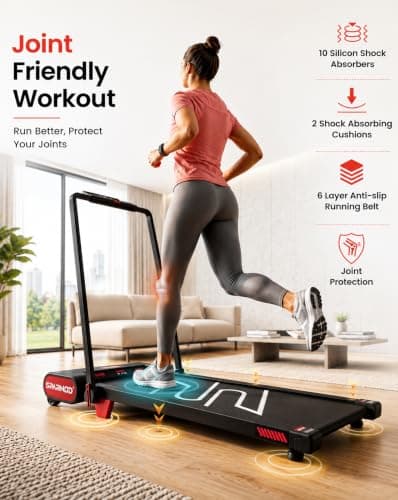 Sparnod Fitness STH-3011 Walking Pad Treadmill for Home Use, 2.5 HP Motor, Speed 1–12 km/h, 13% Auto Incline, Foldable, Remote Control, Safety Lock, Shock Absorption System, Max User Weight 120 Kg 5