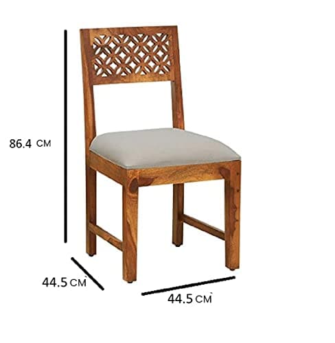 DIVINE WOOD ART Sheesham Wood Cushioned Dining Chairs Set of 6 Wooden Multipurpose Seating Chair for Dining Room Home (Natural Finish) 3