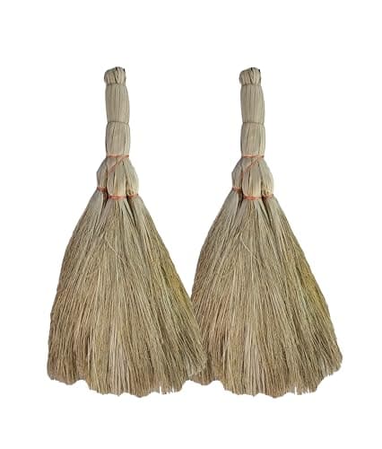 Mast Kersuni Khajur/Palm Dry Leaves Soft Broom for Home/Outdoor/Temples/Schools Floor Cleaning (Pack of 2)