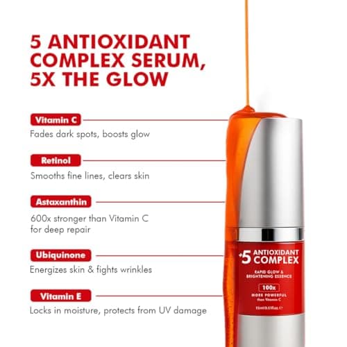 Conscious Chemist® Rapid Glow & Brightening Essence | Face Serum with 5 Antioxidant Complex (100X Stronger Than Vitamin C), Vitamin E & Retinol | For Radiant, Even-Toned Skin, For Men & Women, All Ski 5