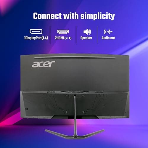 Acer Nitro ED320Q W0 31.5 Inch Curved FHD Gaming Monitor | 240Hz Refresh | 1ms VRB | 1500R VA Panel | FreeSync Premium | HDR10 | 99% sRGB | 2X HDMI 2.1 + DP 1.4 | Stereo Speakers | VisionCare I Black 5