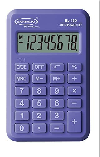Bambalio 8 Digits BL-150 Pocket Size Electronic Calculator 3 Years Warranty. (Purple)