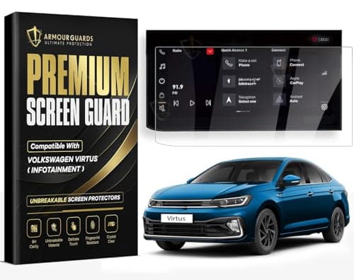 ARMOUR GUARDS Touch Screen Protector for Volkswagen Virtus 10.1 Inch Infotainment System (Transparent) Navigation Screen Virtus Accessory (Not A Tempered Glass)