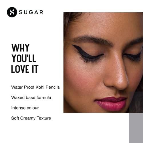SUGAR Cosmetics Stroke Of Genius Heavy-Duty Kohl Kajal for Women | Smudge, Water & Transfer Proof | Intense Pigment Matte Kajal | 12Hr Wear | 1.2gm - 07 Peacock 4