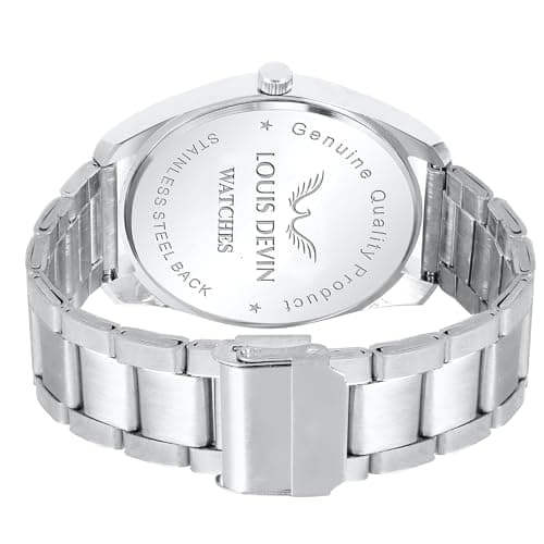 LOUIS DEVIN Stainless Steel Steel Chain Analog Wrist Watch for Men (Blue Dial) | Ld-Gr062-Blu-Ch, Dial Color-Blue, Band Color-Silver 3